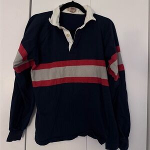 Bog Navy Rugby Shirt with Red and White Stripes